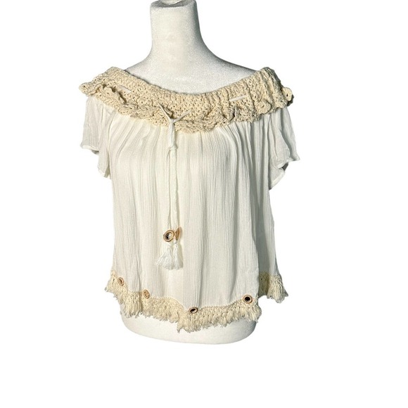 Ocean Drive Boho Fringe Top NWT Size Medium - Picture 1 of 8